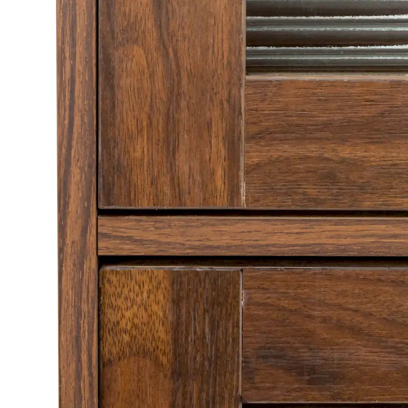 Bookcase Contemporary Closed Back Glass Doors Office Storage Cabinet Floor-to-Ceiling Low Cabinet