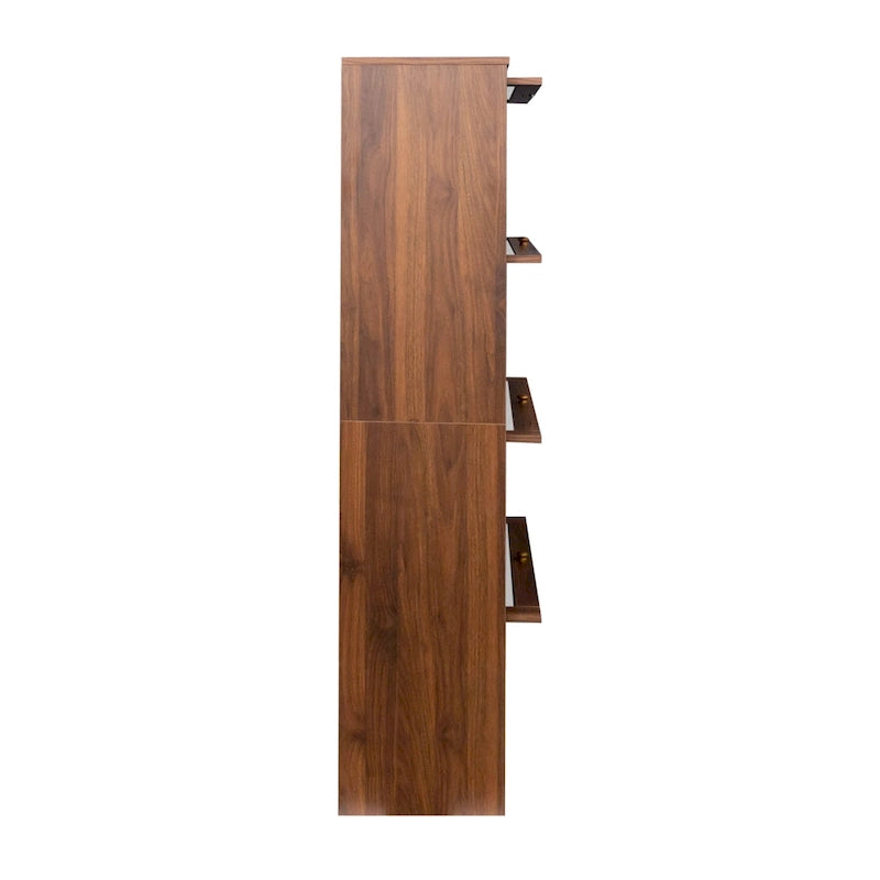 Bookcase Contemporary Closed Back Glass Doors Office Storage Cabinet Floor-to-Ceiling Low Cabinet