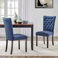 Tufted Velvet Dining Chairs – Set of 2