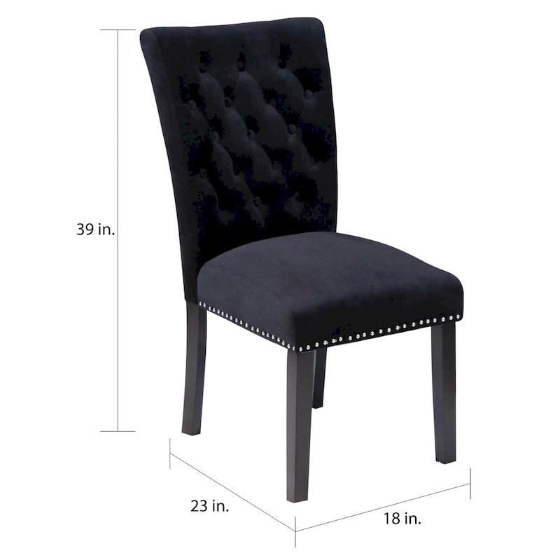 Tufted Velvet Dining Chairs – Set of 2