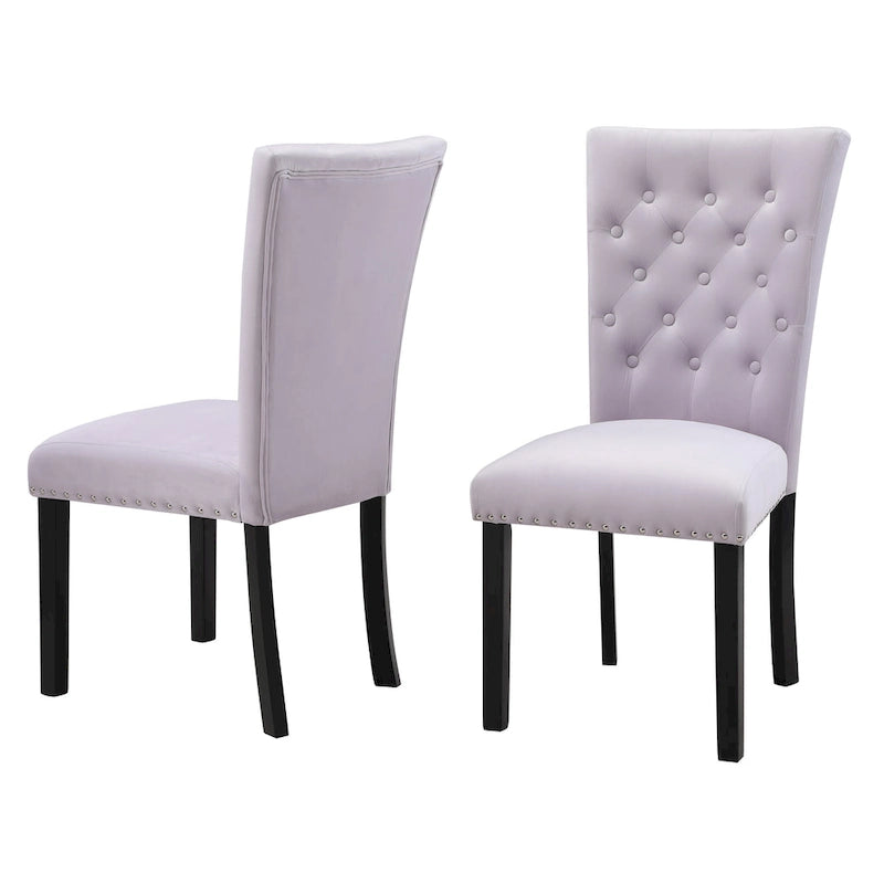 Tufted Velvet Dining Chairs – Set of 2