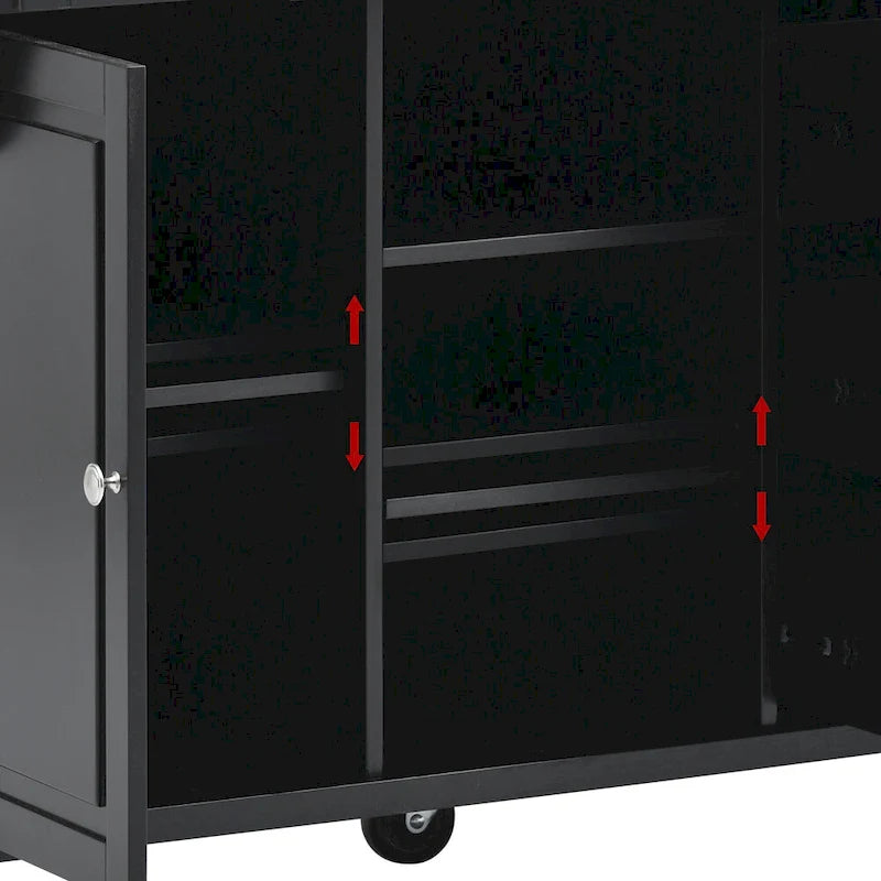 52.8 in. Rolling Kitchen Island with Storage and 5 Drawers