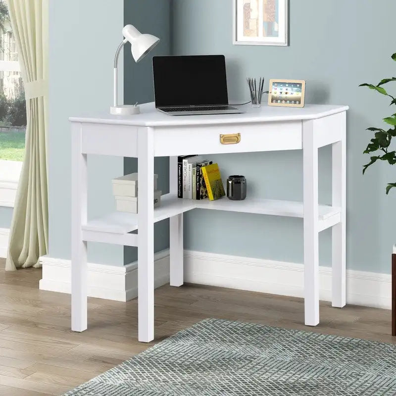 Corner Classic Writing Desk with Storage