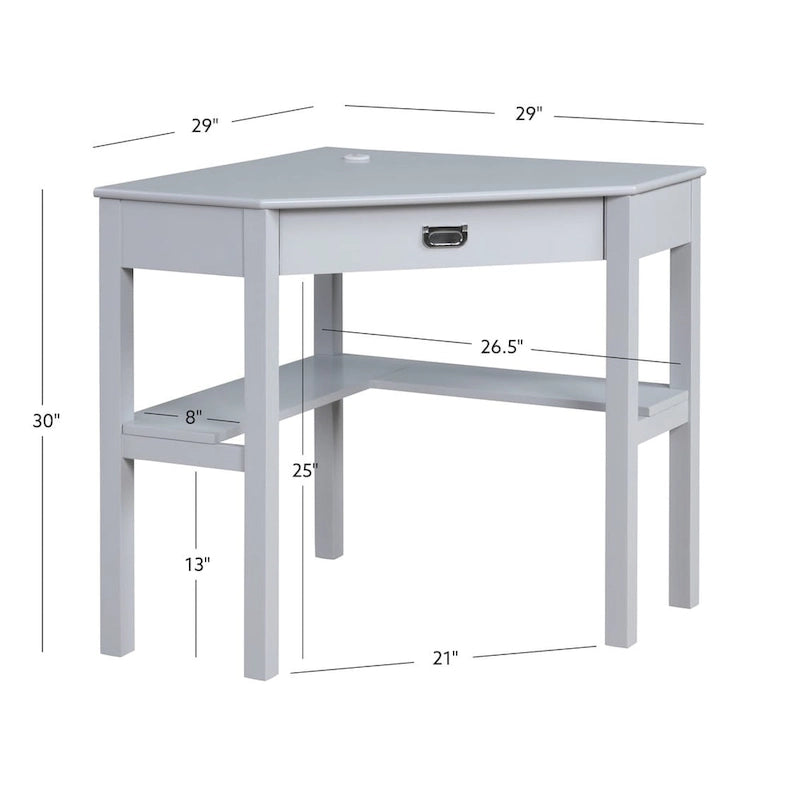Corner Classic Writing Desk with Storage