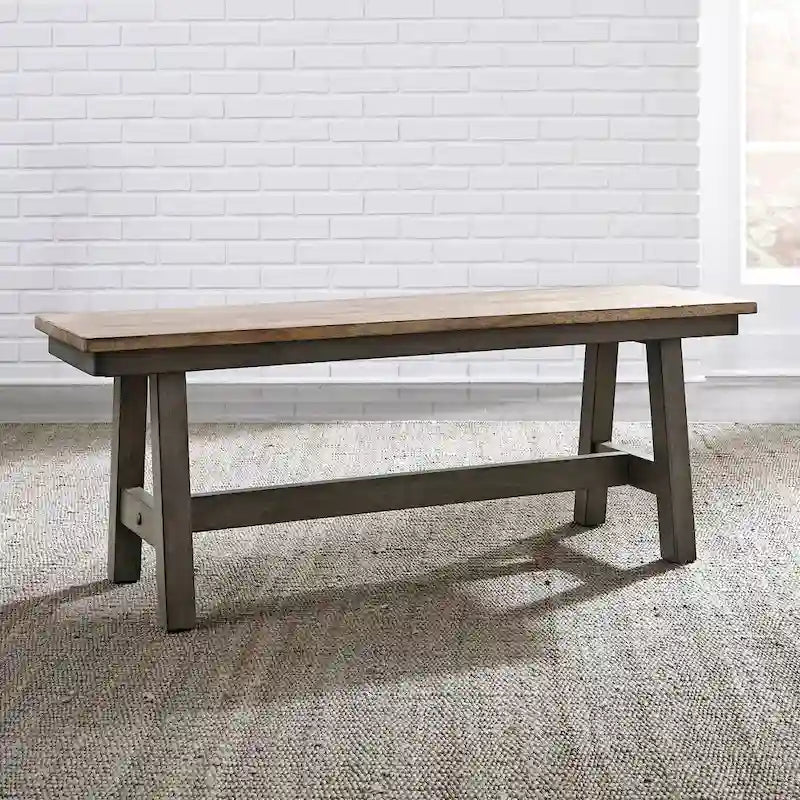Lindsey Farm Gray and Sandstone Backless Bench