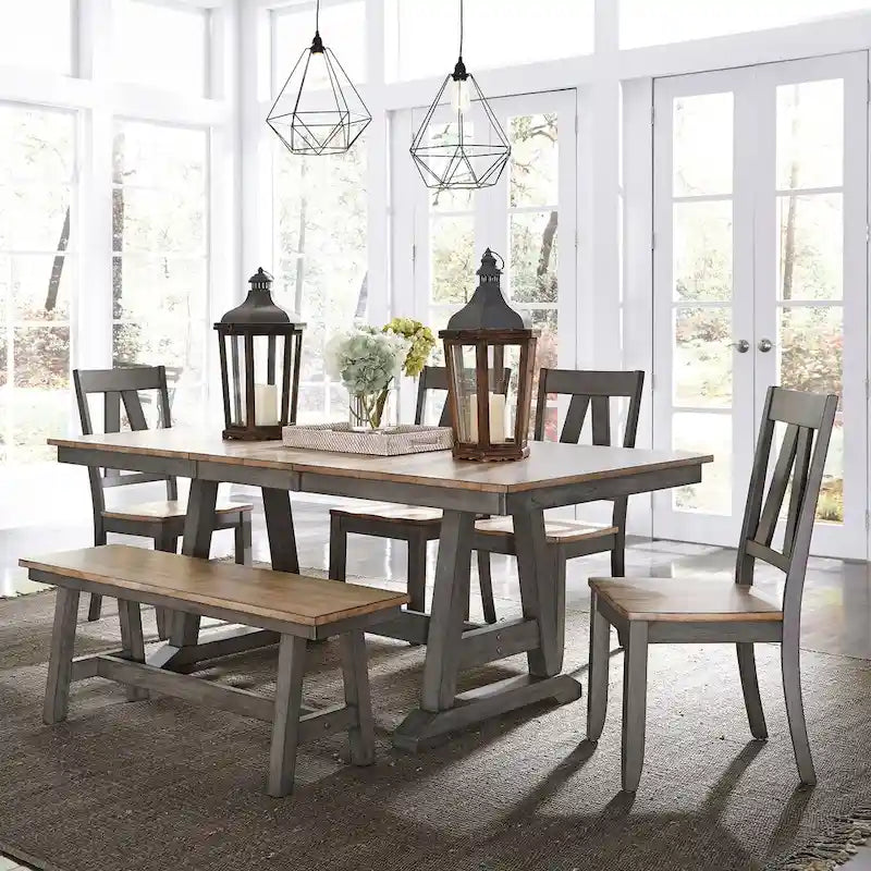 Gray and Sandstone Backless Bench