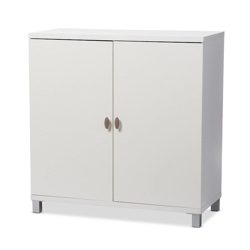 Baxton Studio Marcy Contemporary White Wood Storage Sideboard Cabinet