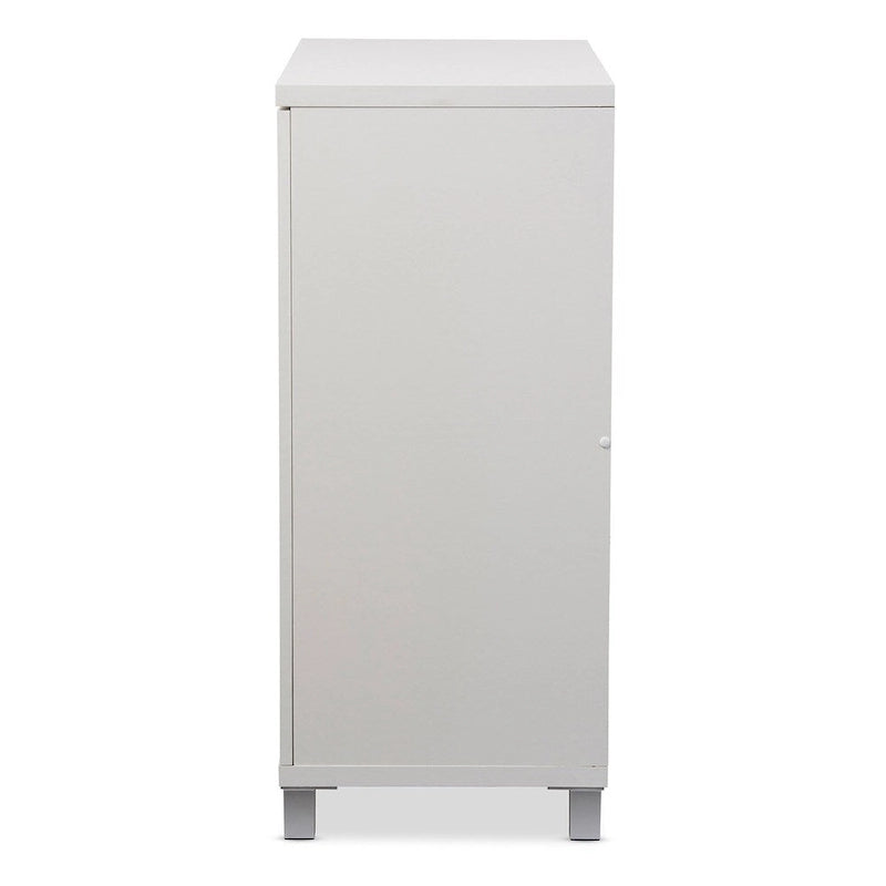 Baxton Studio Marcy Contemporary White Wood Storage Sideboard Cabinet
