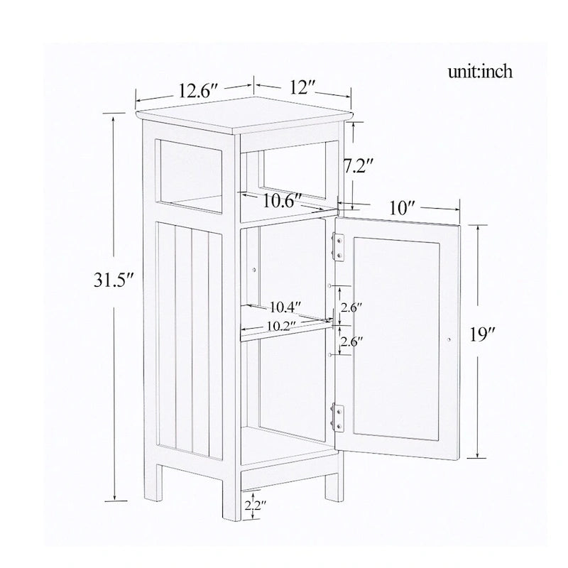 Freestanding Bathroom Floor Cabinet, Storage Cabinet