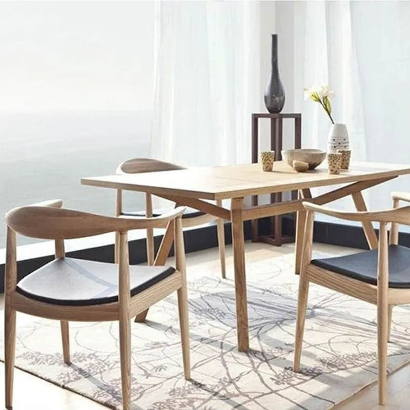 Solid Oak Wood Arm Chair