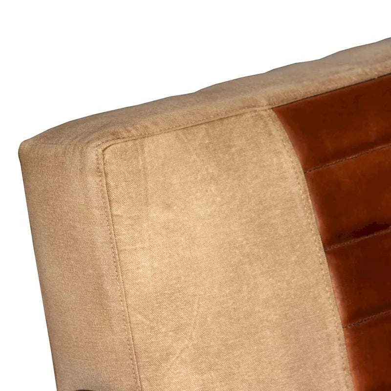 vidaXL Sofa Single Sofa Chair with Metal Frame for Living Room Genuine Leather - 23.6 x 25.2 x 29.1