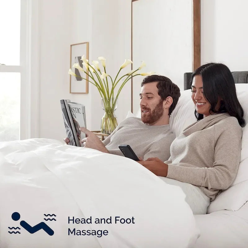 Adjustable Massaging Bed Frame Base with Wireless Remote