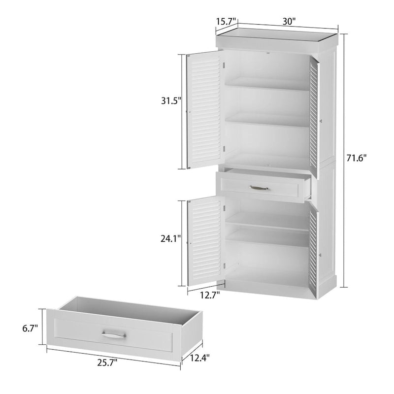 30-Inch Floor Storage Cabinet with Double Doors