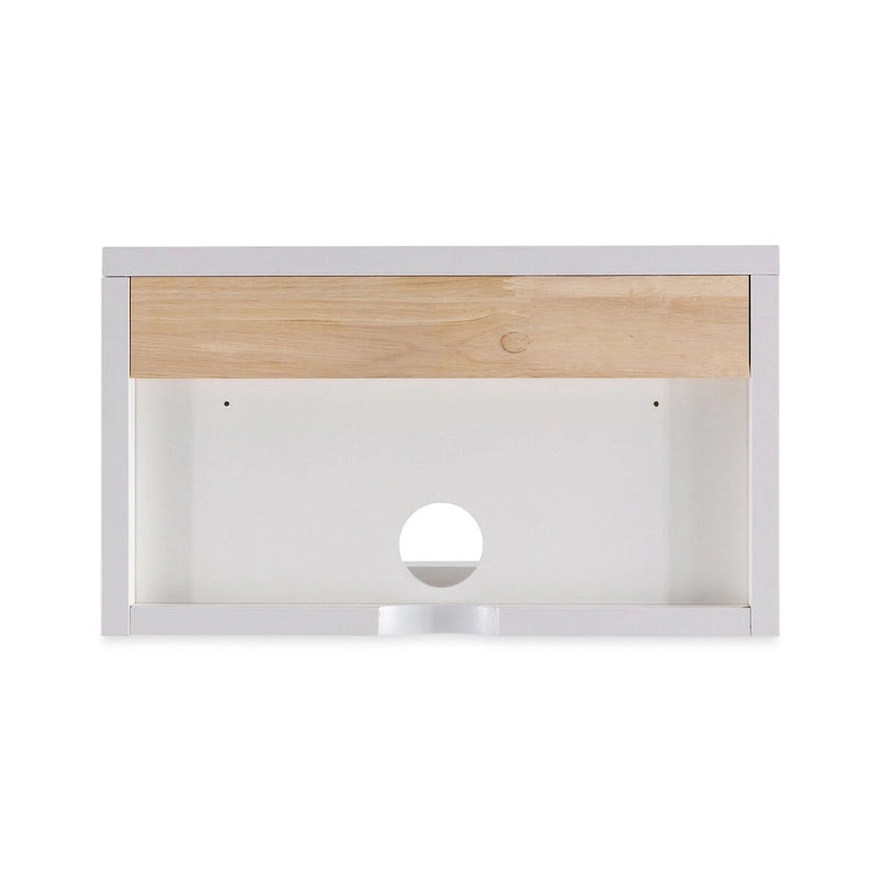 Ettore 15.71 Classic Contemporary Floating Wall Mounted Nightstand with Soft-Close Tambour Drawer and Cable Hole, by JONATHAN Y