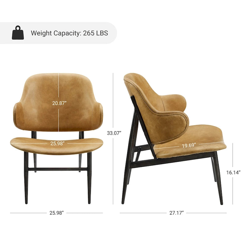 Genuine Leather Accent Lounge Chair
