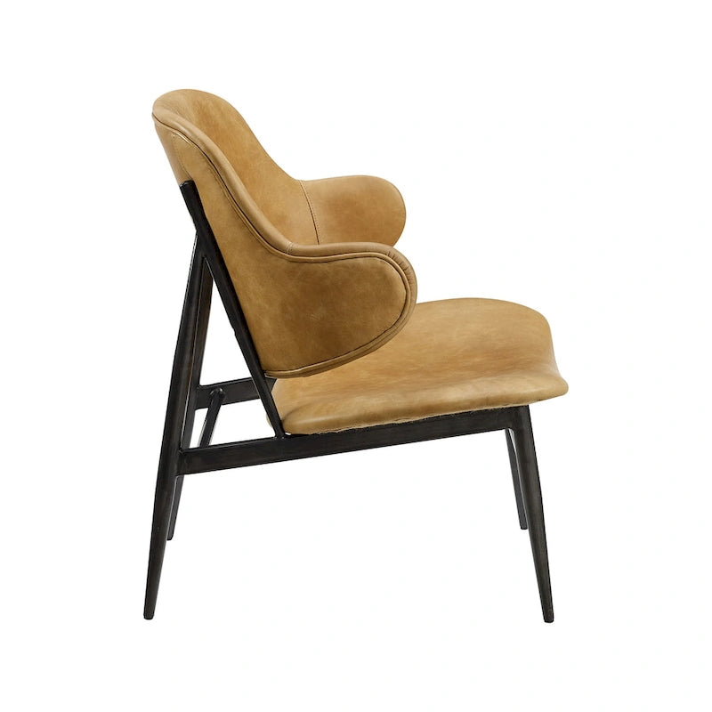 Genuine Leather Accent Lounge Chair