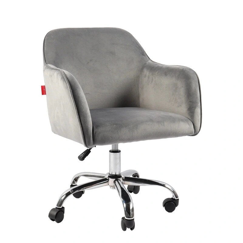 Swivel Vanity Chair with Wheels, Height Adjustable - Pink/Grey/White