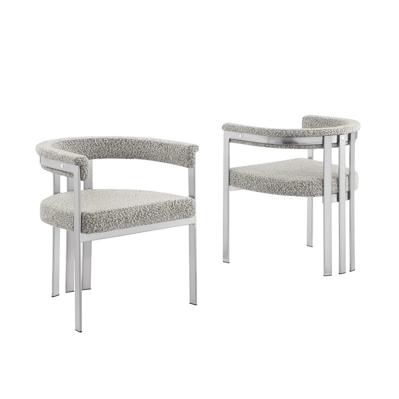 Best Quality Furniture Matte Brushed Chrome Dining Chairs (Set of 2) - N/A