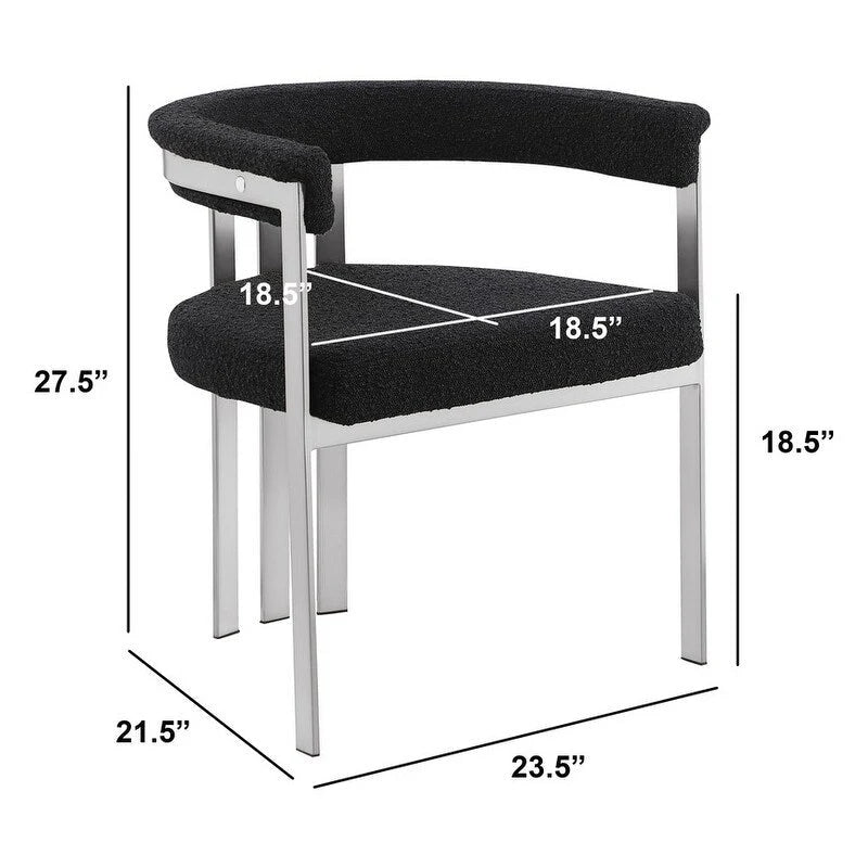Best Quality Furniture Matte Brushed Chrome Dining Chairs (Set of 2) - N/A
