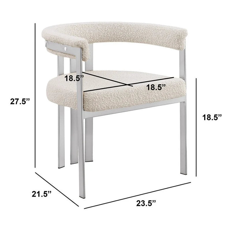 Best Quality Furniture Matte Brushed Chrome Dining Chairs (Set of 2) - N/A