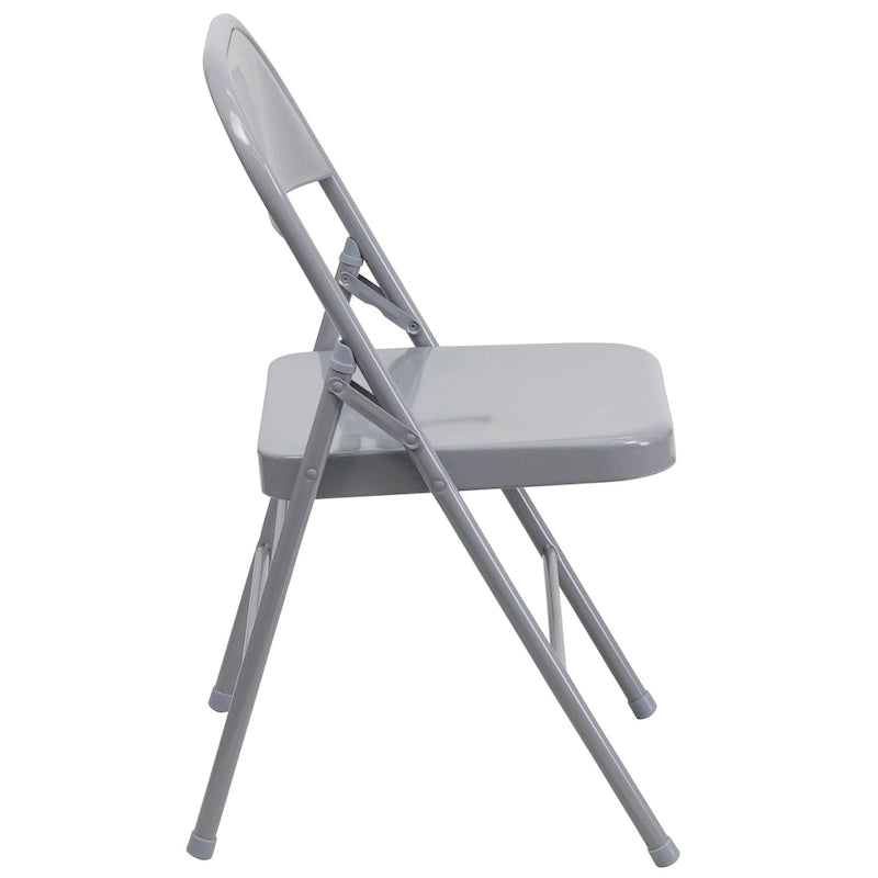 4 Pack Triple Braced & Double Hinged Metal Folding Chair
