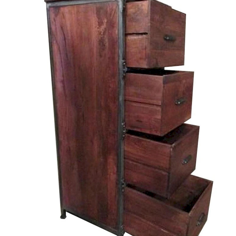 Rustic Handmade Solid Wood 4-Drawer Cabinet