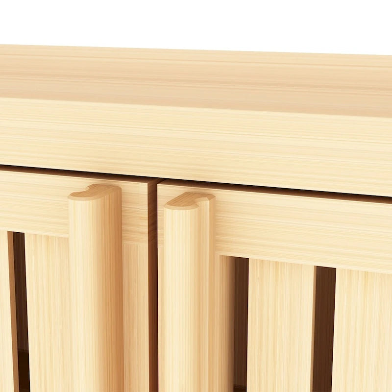 Large Capacity Bamboo Storage Cabinet Furniture With Shelves